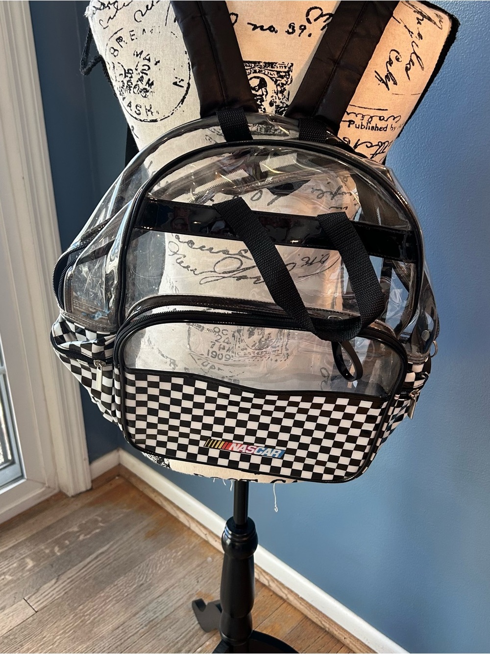 Nascar Backpack Transparent Bag Checkered